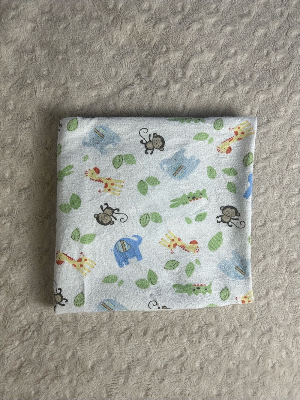Child of Mine by Carter's Safari Animals Baby Receiving Blanket Monkey Elephant